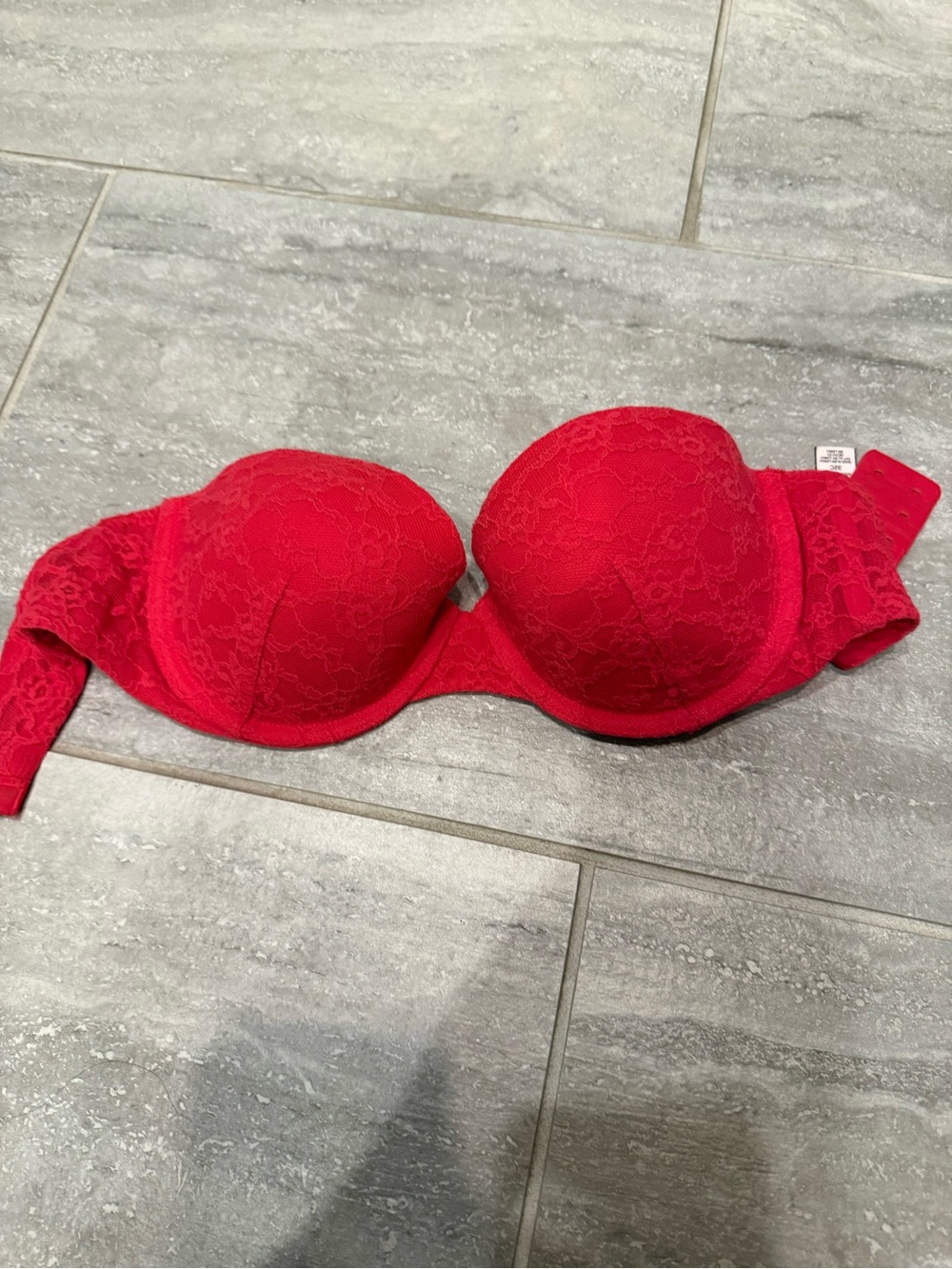 Victoria's Secret Red Lace Strapless Push-Up Bra